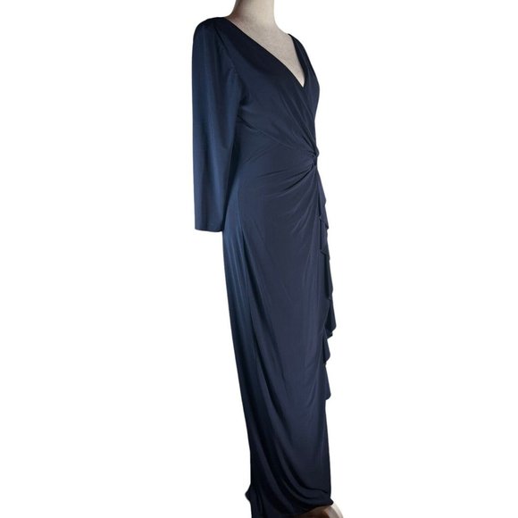LAUREN RALPH LAUREN NEW Sz 6 Womens Navy Blue Formal Evening Gown Maxi Dress - Picture 9 of 15